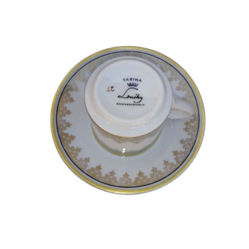 Sabina White with Gold Demitasse Cup