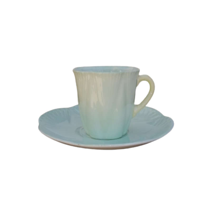 Shelley Pale Green with Yellow Handle Demitasse Cup