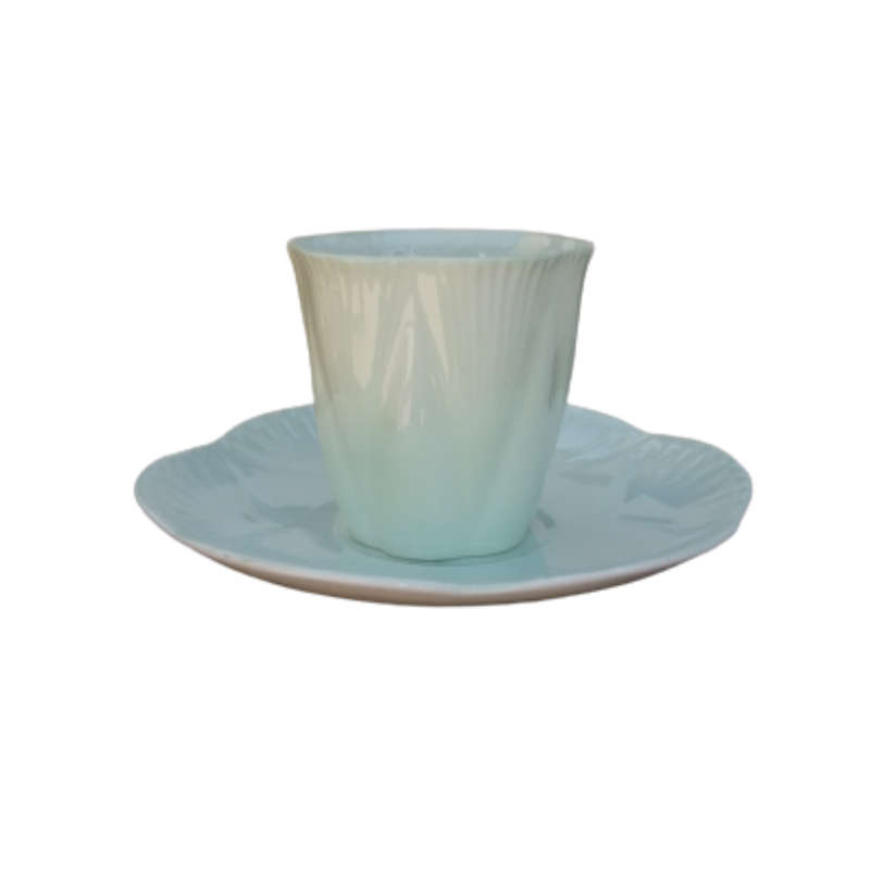 Shelley Pale Green with Yellow Handle Demitasse Cup