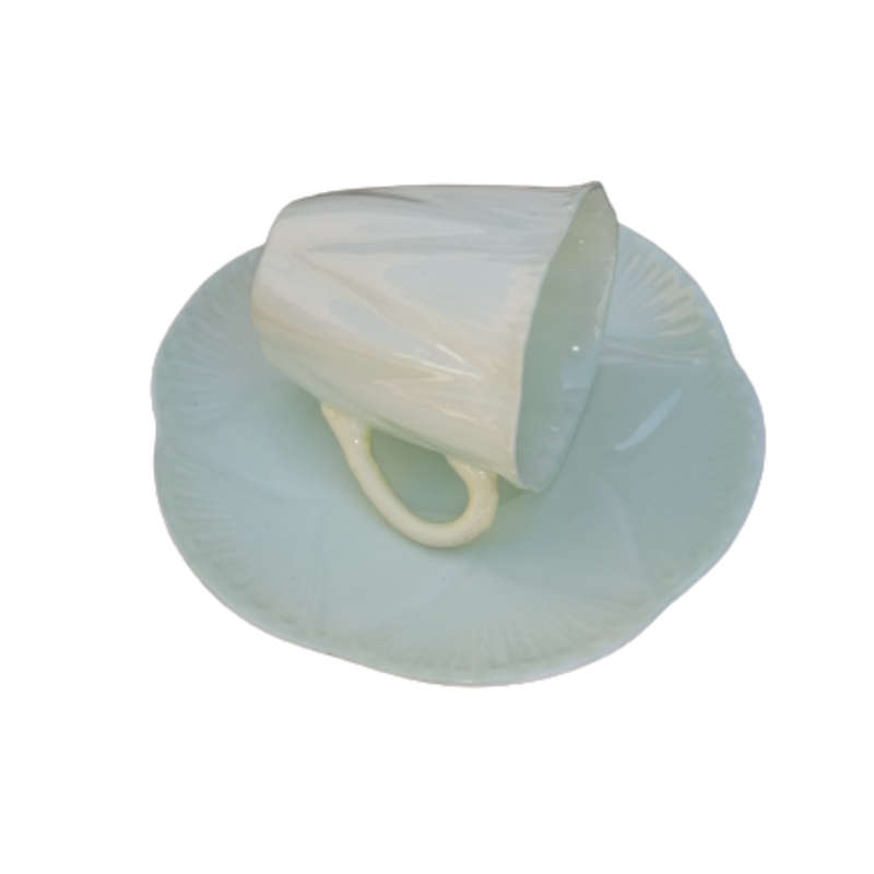 Shelley Pale Green with Yellow Handle Demitasse Cup
