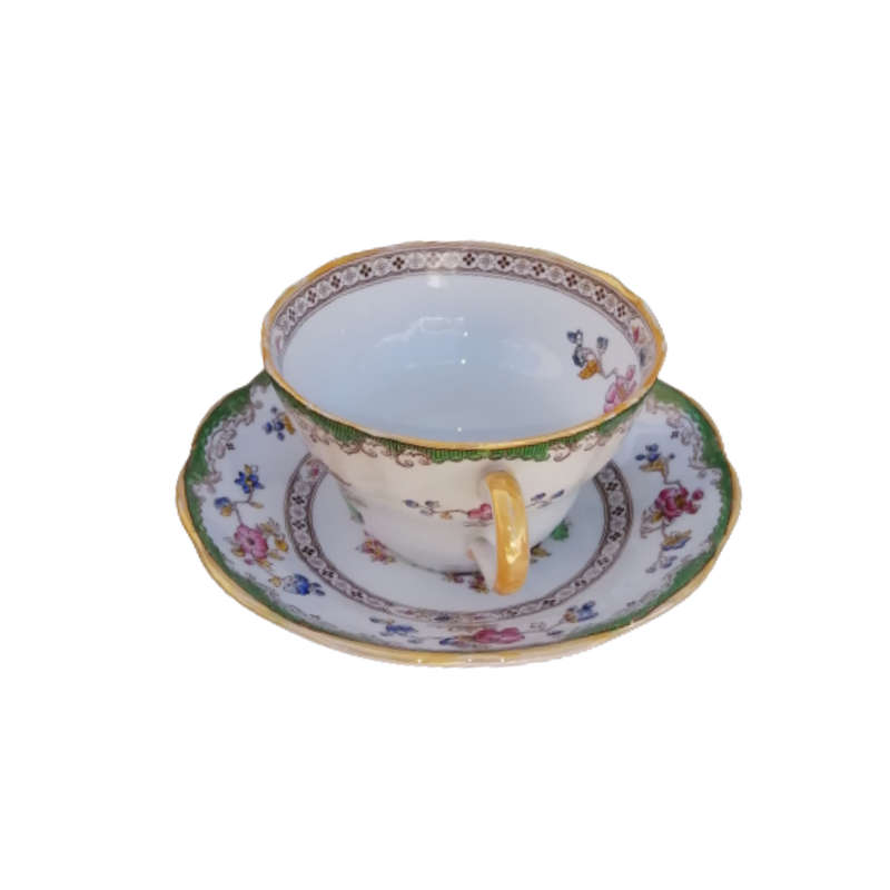 Copeland Copland Eden Large oversized Cup and Saucer Set with Birds and Flowers Motive