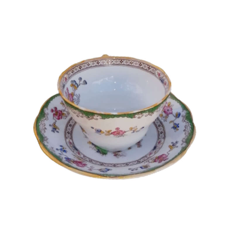 Copeland Copland Eden Large oversized Cup and Saucer Set with Birds and Flowers Motive
