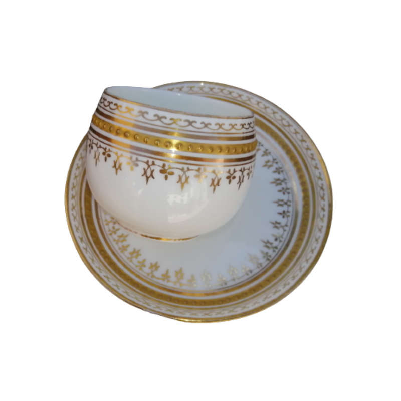 Stunning Gold on White Cup Saucer and Plate Trio Set
