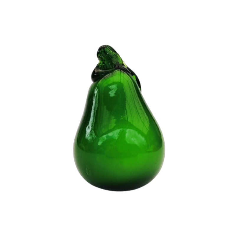 Green Art Glass Large Pear Lifelike