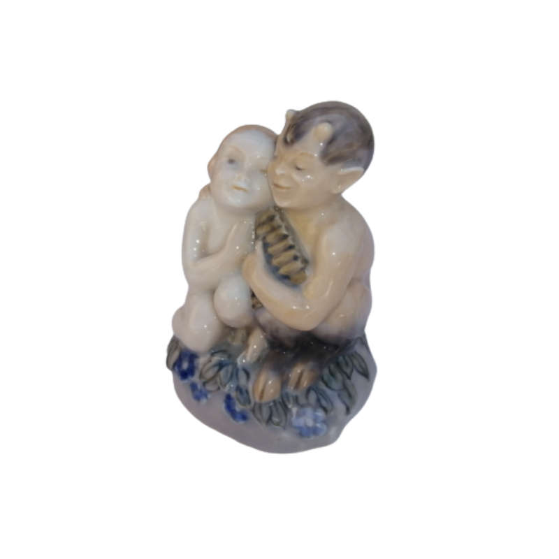 Royal Copenhagen 2298 Faun with Pipes and Small Girl V.Waldorff