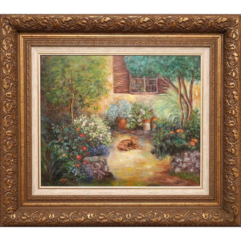 Alarcon Dalvin (20th Century) CAT IN A FLOWER GARDEN