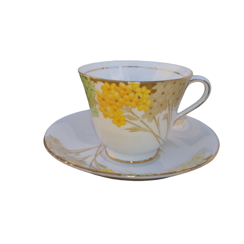 Royal Standard Bone China Yellow Flowers Tea Trio
