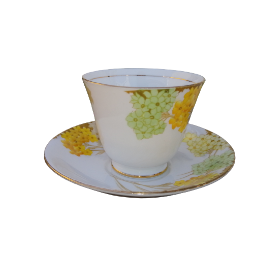Royal Standard Bone China Yellow Flowers Tea Trio