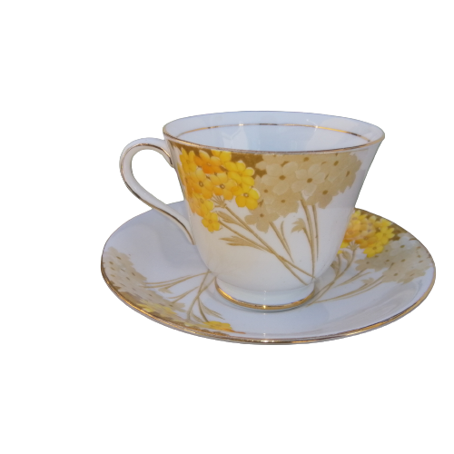 Royal Standard Bone China Yellow Flowers Tea Trio