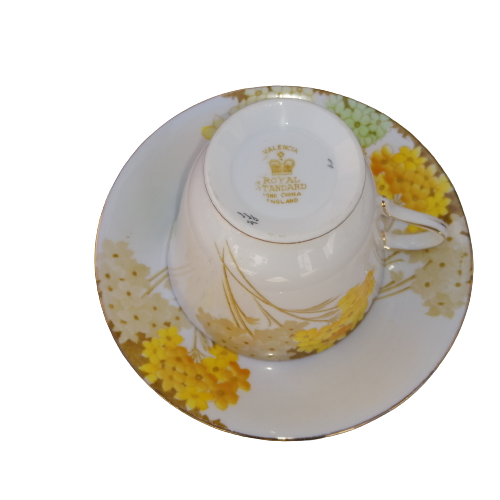 Royal Standard Bone China Yellow Flowers Tea Trio
