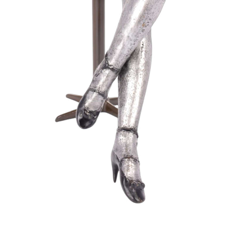 Stunning Erotic Bronze Sculpture of Nude Lady on stool