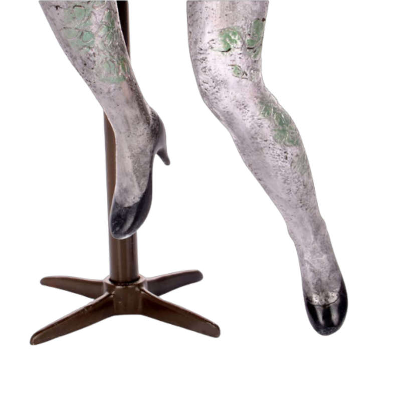 Stunning Erotic Bronze Sculpture of Nude Lady on stool