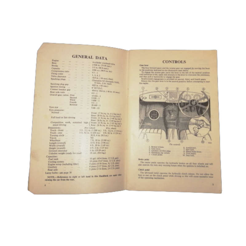 MGA 1600 Series Drivers Handbook and Accessories Booklet