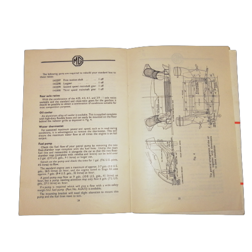 MG MGA Special Tuning Booklet 1958. Part No AKD819A