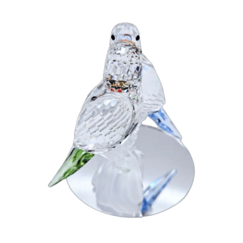 Swarovski Budgies Blue Green Birds Crystal Figurine