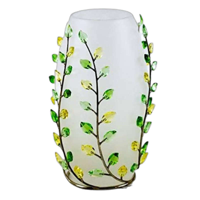 Swarovski Crystal Vase Leaves 660733 Retired