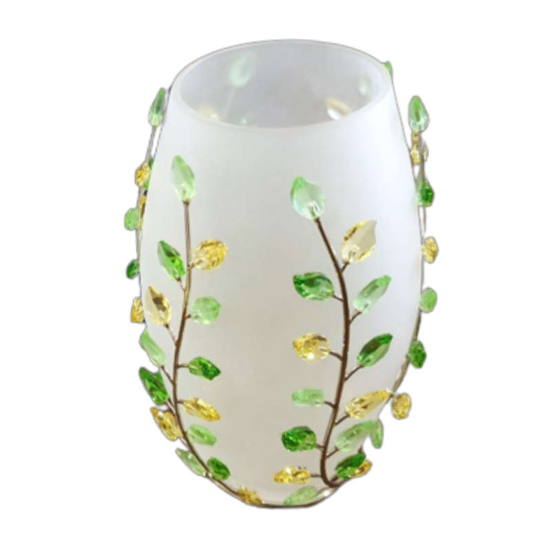Swarovski Crystal Vase Leaves 660733 Retired