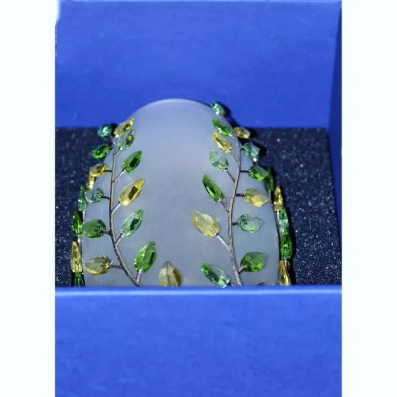 Swarovski Crystal Vase Leaves 660733 Retired