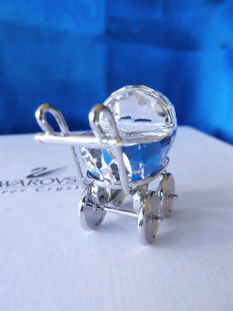 GENUINE Swarovski Silver Crystal Memories Pram Rhodium