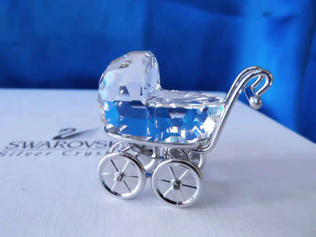 GENUINE Swarovski Silver Crystal Memories Pram Rhodium