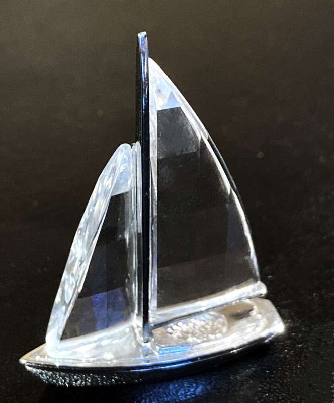 GENUINE Swarovski Memories Silver Crystal Sailboat Rhodium