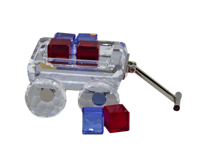 Swarovski Crystal Memories - Toy Wagon with Blocks