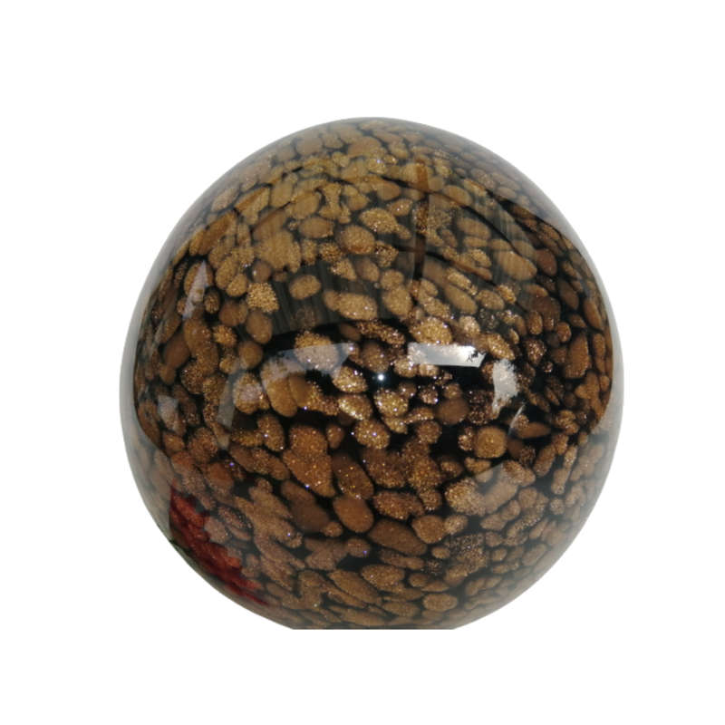 Unusual Glass Giant Gold Sparkle Paperweight