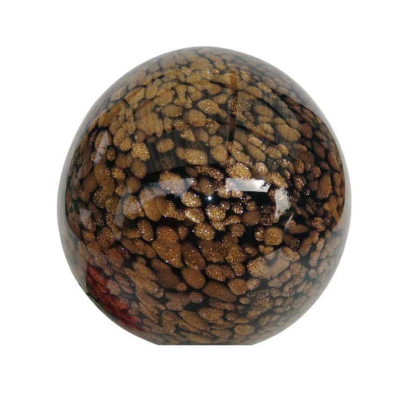 Unusual Glass Giant Gold Sparkle Paperweight