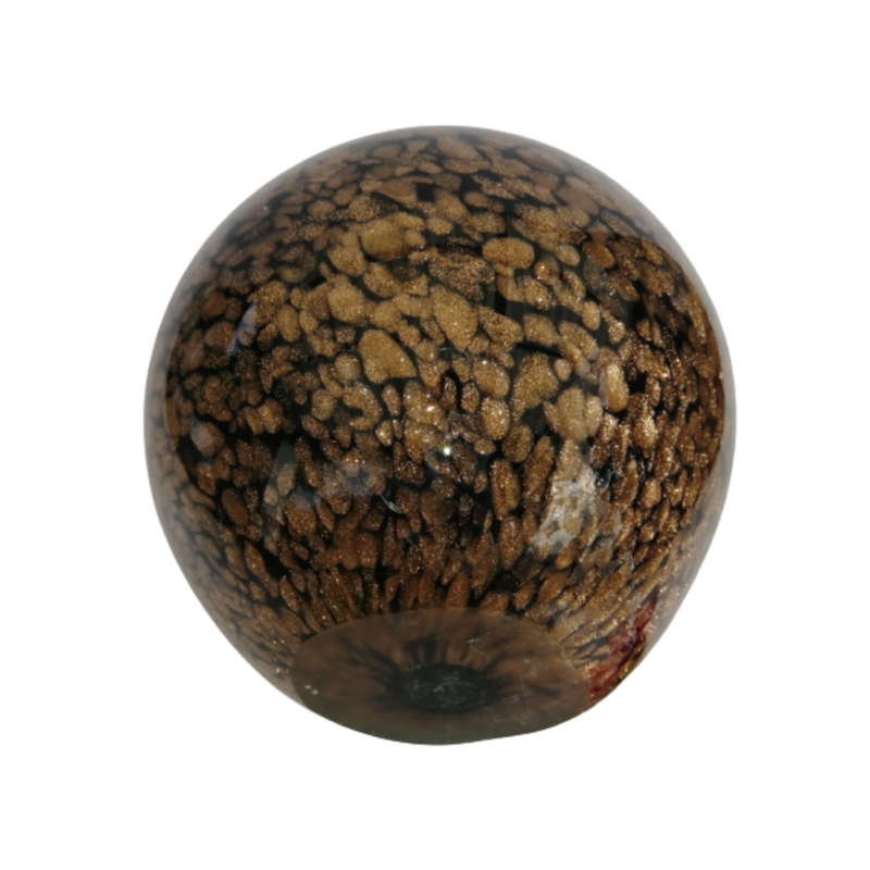 Unusual Glass Giant Gold Sparkle Paperweight