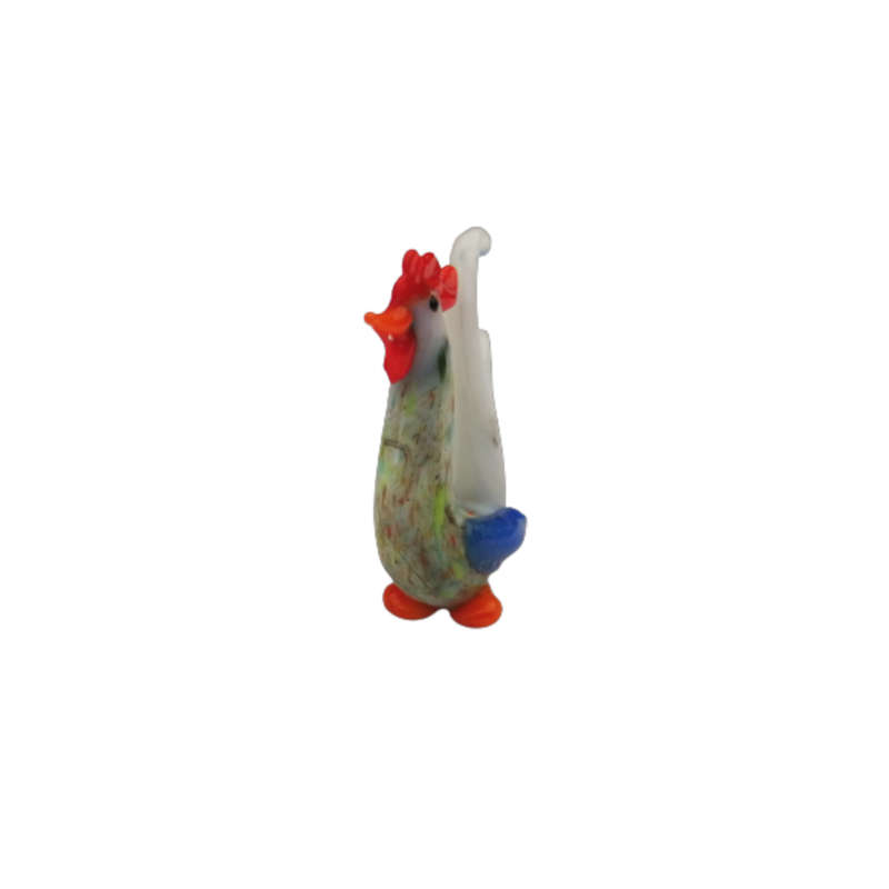 Mid-Century Whimsical Miniature Glass Rooster Cockerel