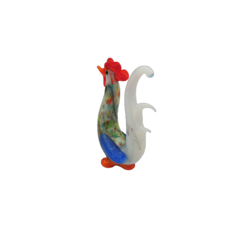 Mid-Century Whimsical Miniature Glass Rooster Cockerel
