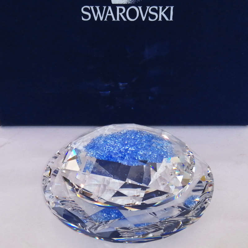 Swarovski Crystal Stunning Paperweight with Blue Crystals