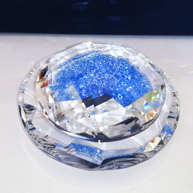 Swarovski Crystal Stunning Paperweight with Blue Crystals