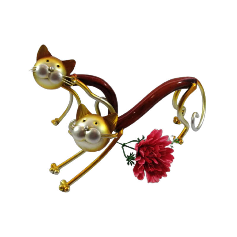 Quirky Lanky Cat Kitten Metal Figures