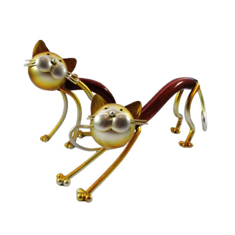 Quirky Lanky Cat Kitten Metal Figures