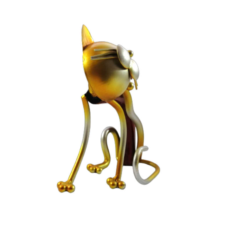 Quirky Lanky Cat Kitten Metal Figures