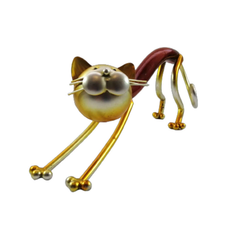 Quirky Lanky Cat Kitten Metal Figures