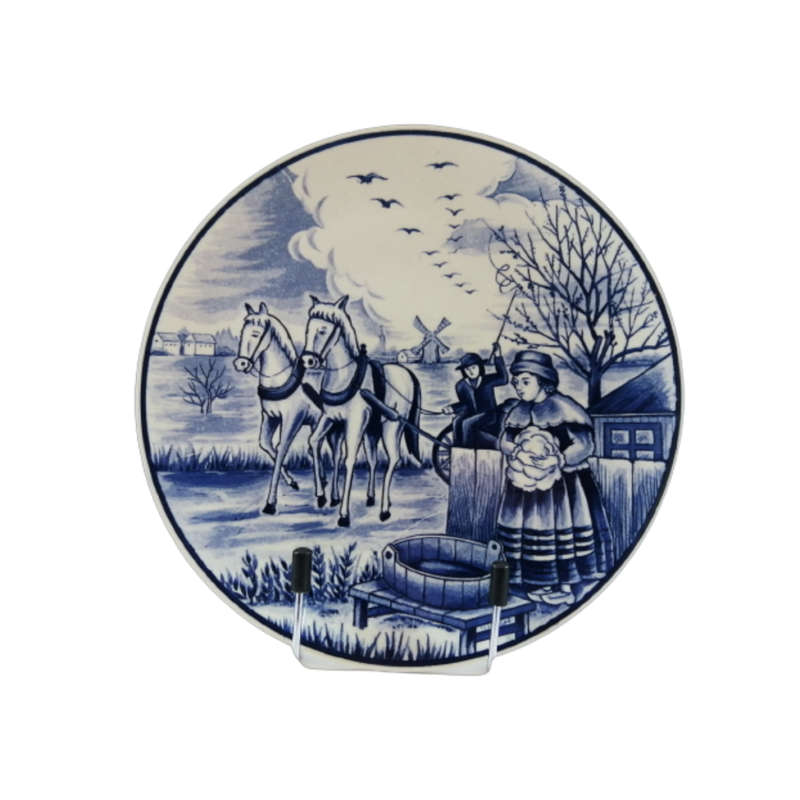 Royal Delft Blauw Hand Painted Set of 4 Season Wall Hanging Plate