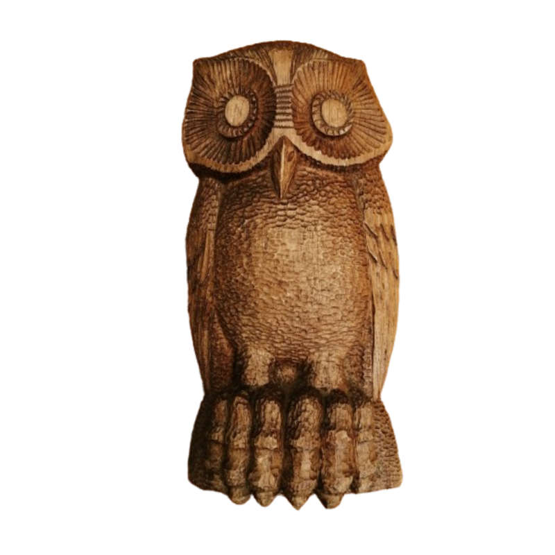 20th Century Large Carved Wooden Owl, possibly Black Forest