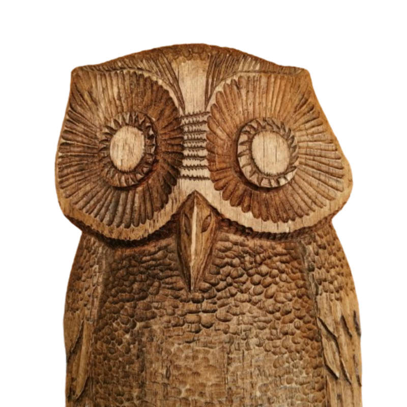 20th Century Large Carved Wooden Owl, possibly Black Forest