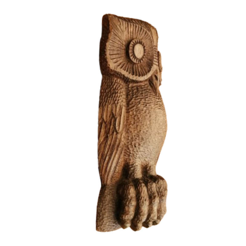 20th Century Large Carved Wooden Owl, possibly Black Forest