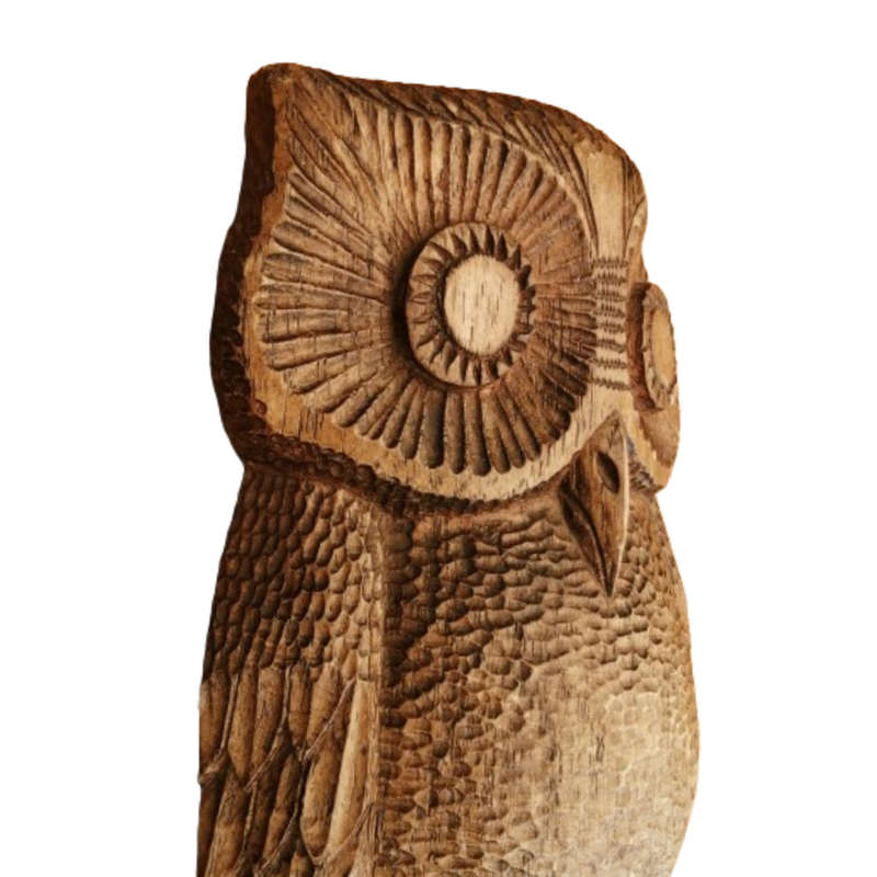 20th Century Large Carved Wooden Owl, possibly Black Forest