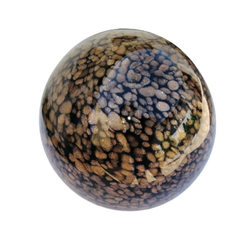 Unusual Glass Giant Gold Sparkle Paperweight