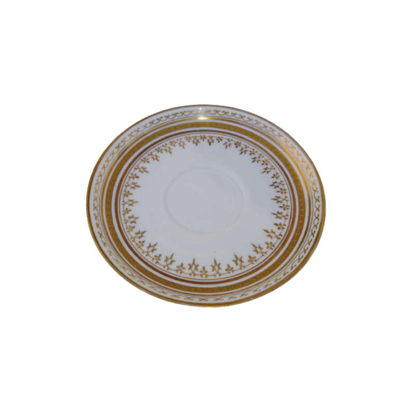 Stunning Gold on White Saucer
