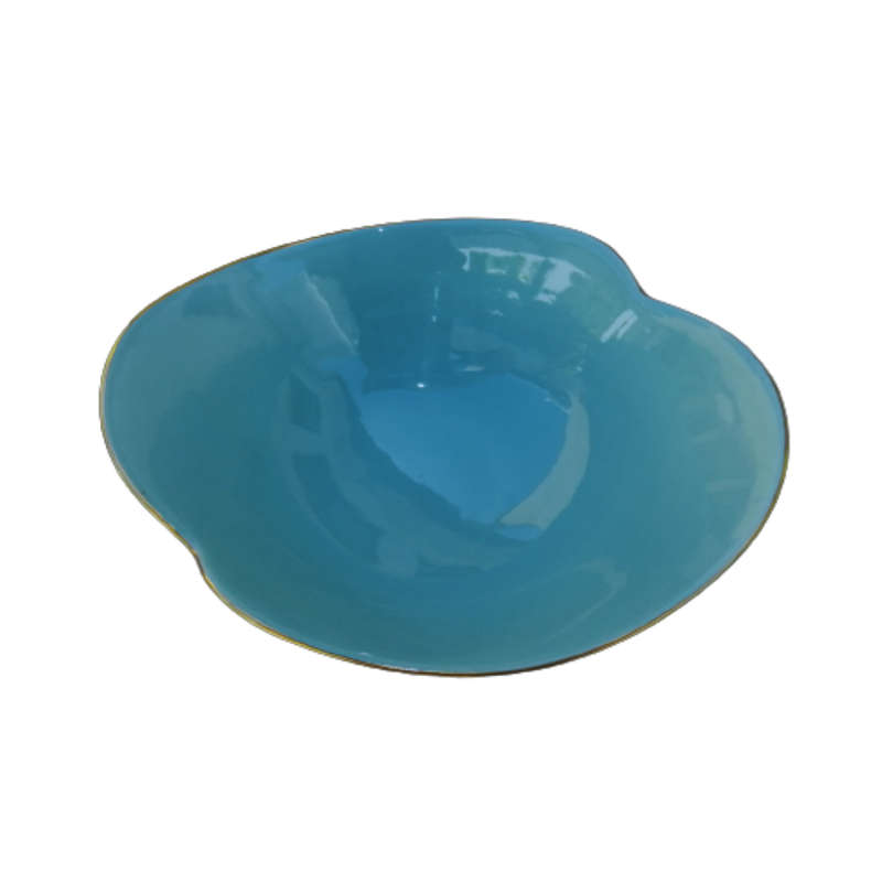 Carlton Wear Black and Blue Bowl Dish With Gold Trim