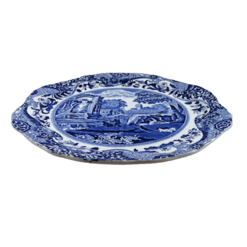 Copeland Spode, Spodes Italian divided sandwich octagonal plate, Blue Italian 1930s