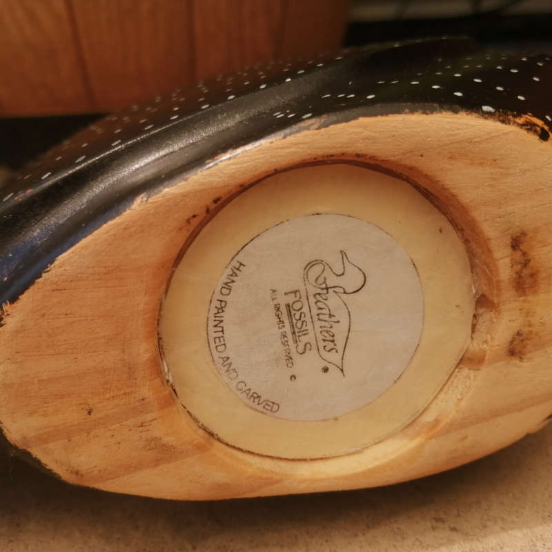 Feathers of Knysna Gallery carved and hand painted Male Guinea Fowl Fossils