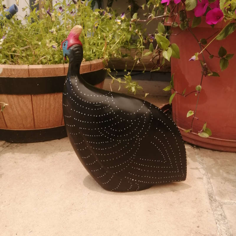 Feathers of Knysna Gallery carved and hand painted Male Guinea Fowl Fossils