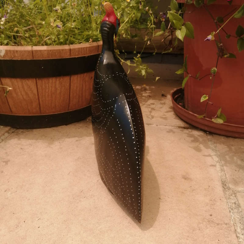 Feathers of Knysna Gallery carved and hand painted Male Guinea Fowl Fossils