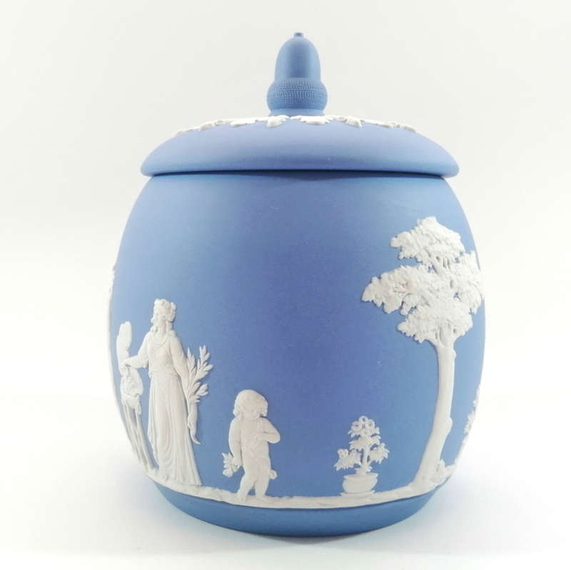 Wedgwood Blue Jasper Lidded Jar Pot